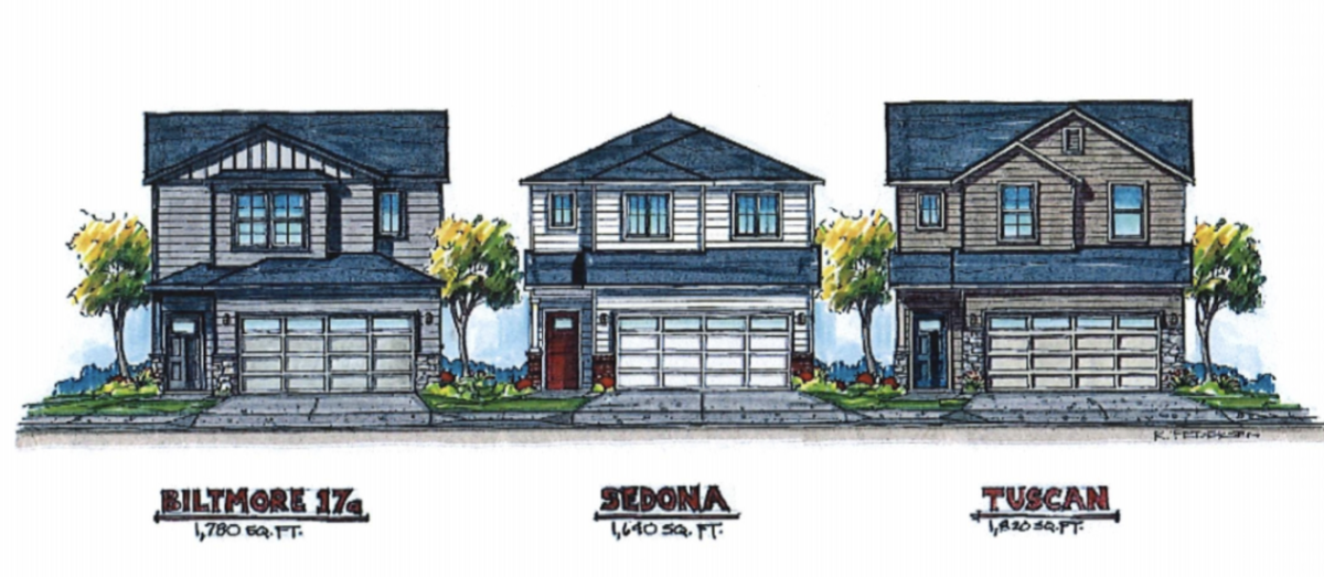 The Conger Group is looking to build 92 single family homes on 13 acres in Meridian. Above, an artist’s rendering of house models to be build in the neighborhood.