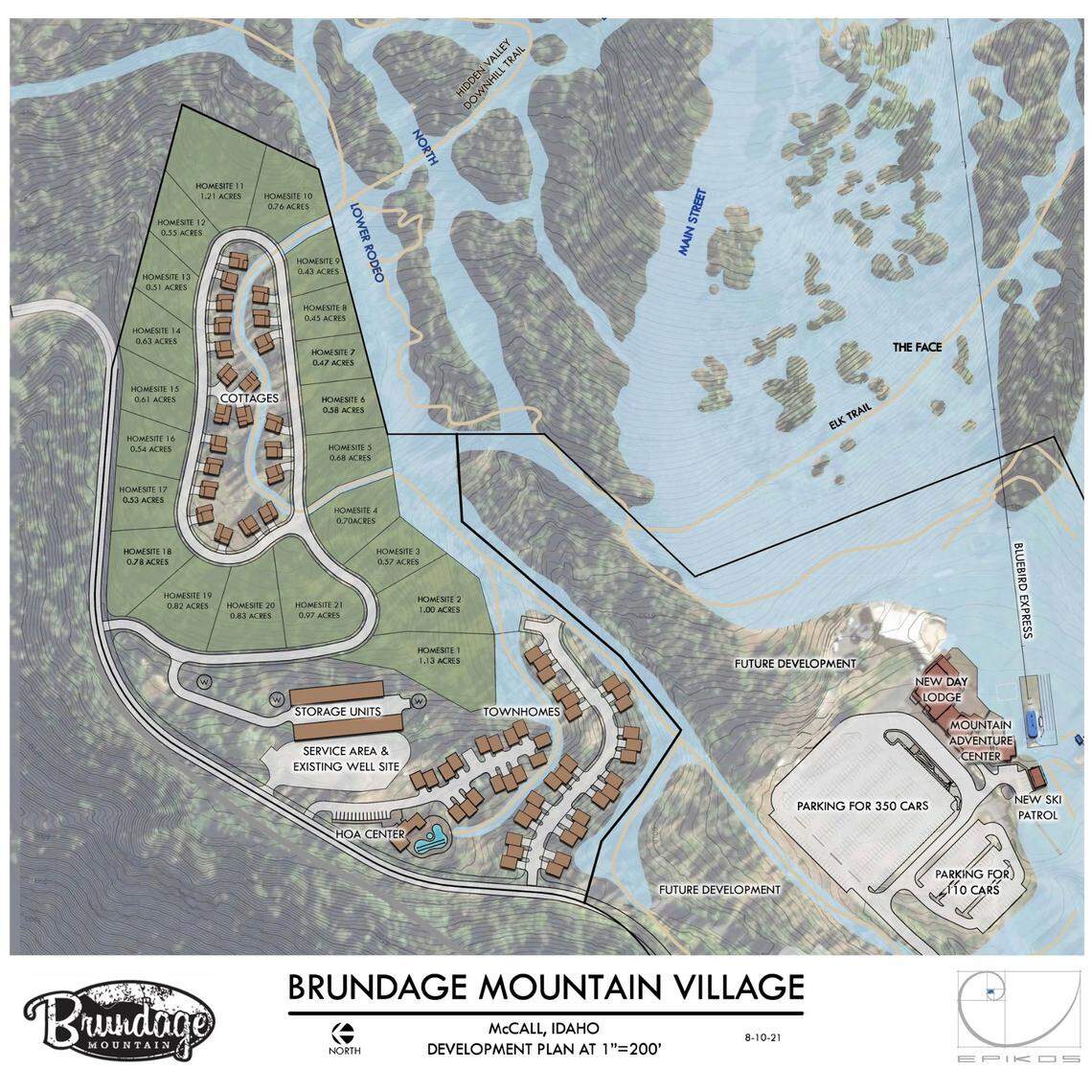 A rendering shows where Brundage Mountain Resort plans to build a new lodge and begin developing residences.