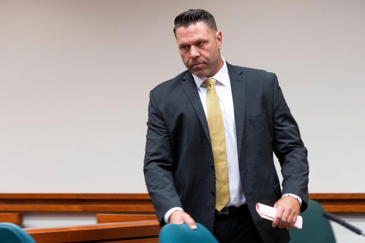 Kyle Chapman attends a hearing at the Ada County Courthouse in June. He pleaded guilty to felony battery of a health care worker on Oct. 24.