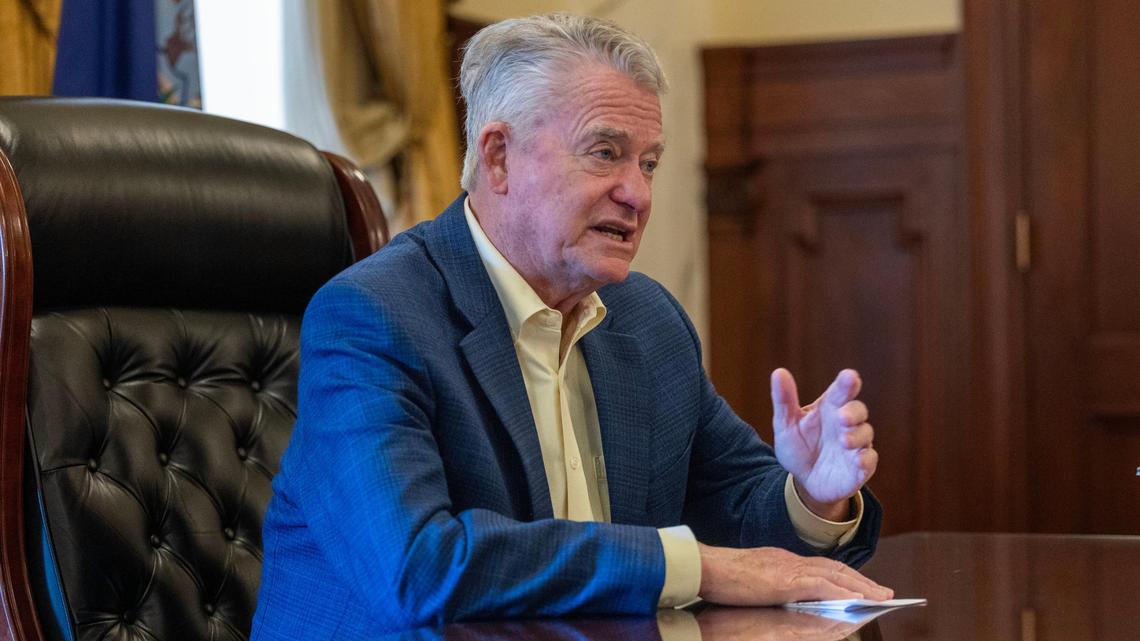 Gov. Brad Little at the Idaho State Capitol in June 2025.