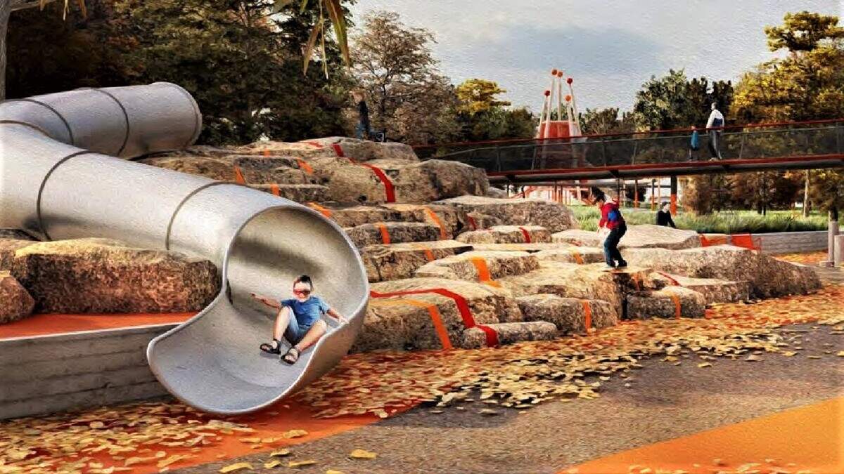 A proposed rendering for the nature-based adventure playground.