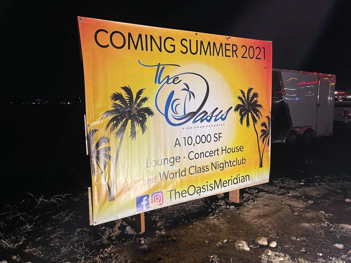 Before being removed at the construction site, a sign announced The Oasis at the corner of Eagle and Ustick roads.