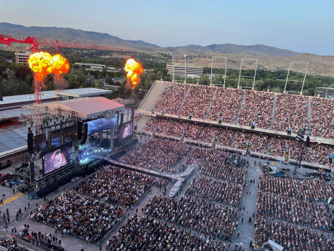 Nearly as soon as the show began at Post Malone’s concert in Boise, the pyro erupted.