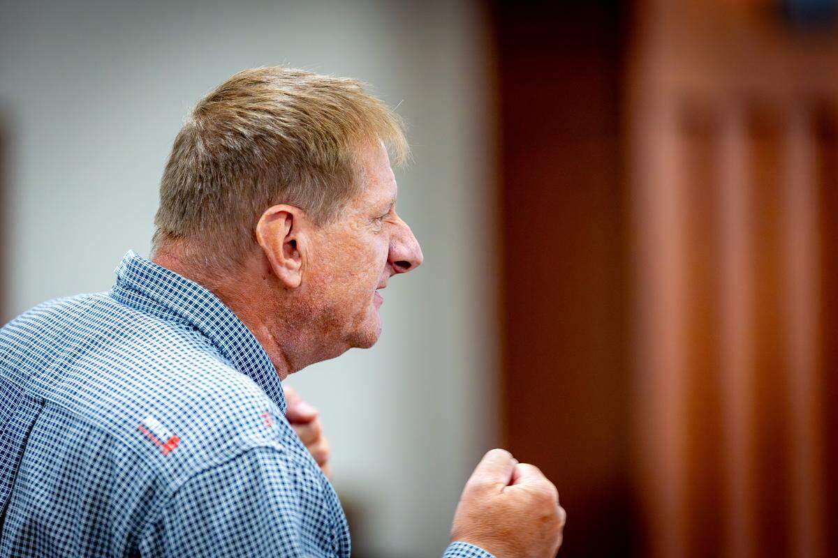 Randy Davis, stepfather of University of Idaho student murder victim Xana Kernodle, delivered a charged victim impact statement during the sentencing hearing of Bryan Kohberger in July 2025, at the Ada County Courthouse in Boise.