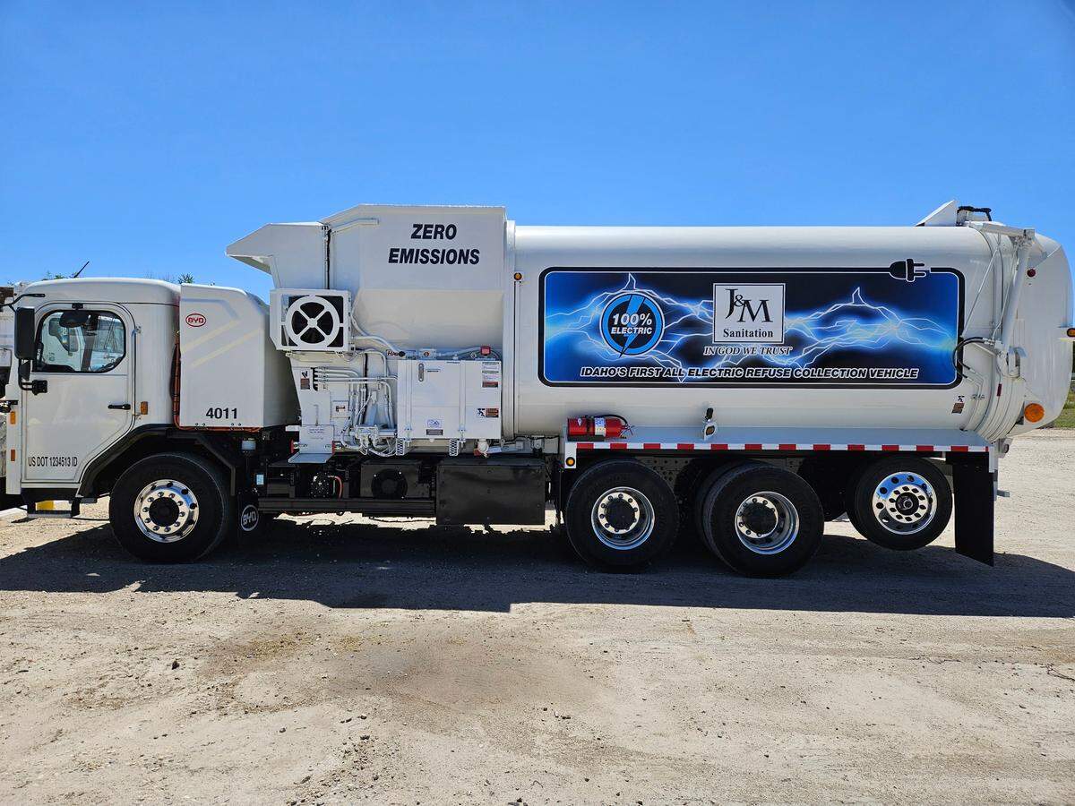 J&M Sanitation general manager Chad Gordon says it costs about $25 per day to fuel an electric truck, compared with about $180-190 a day for a diesel truck.