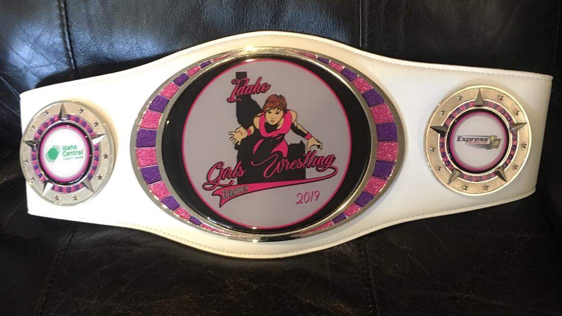 Winners of the first Idaho Girls Wrestling Invitational will receive this championship belt.