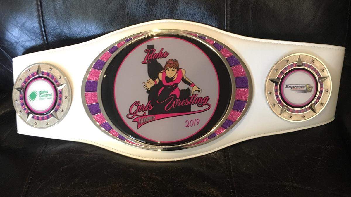 Winners of the first Idaho Girls Wrestling Invitational will receive this championship belt.