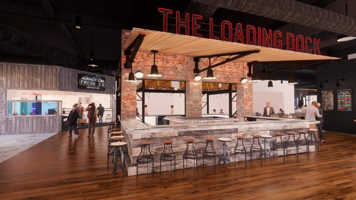 An architectural rendering of The Loading Dock bar, which will serve beer and shots of whiskey.
