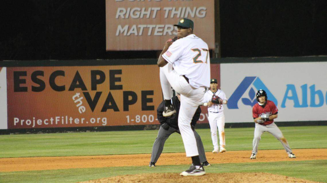 Boise Hawks pitcher Lizardo Herrera delivers a strike during an exhibition game against Idaho Falls. The Hawks will play their first home game in more than 600 days on Wednesday.