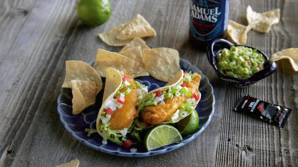 Del Taco is offering Beer Battered Crispy Fish Tacos, made with Samuel Adams Boston Lager.