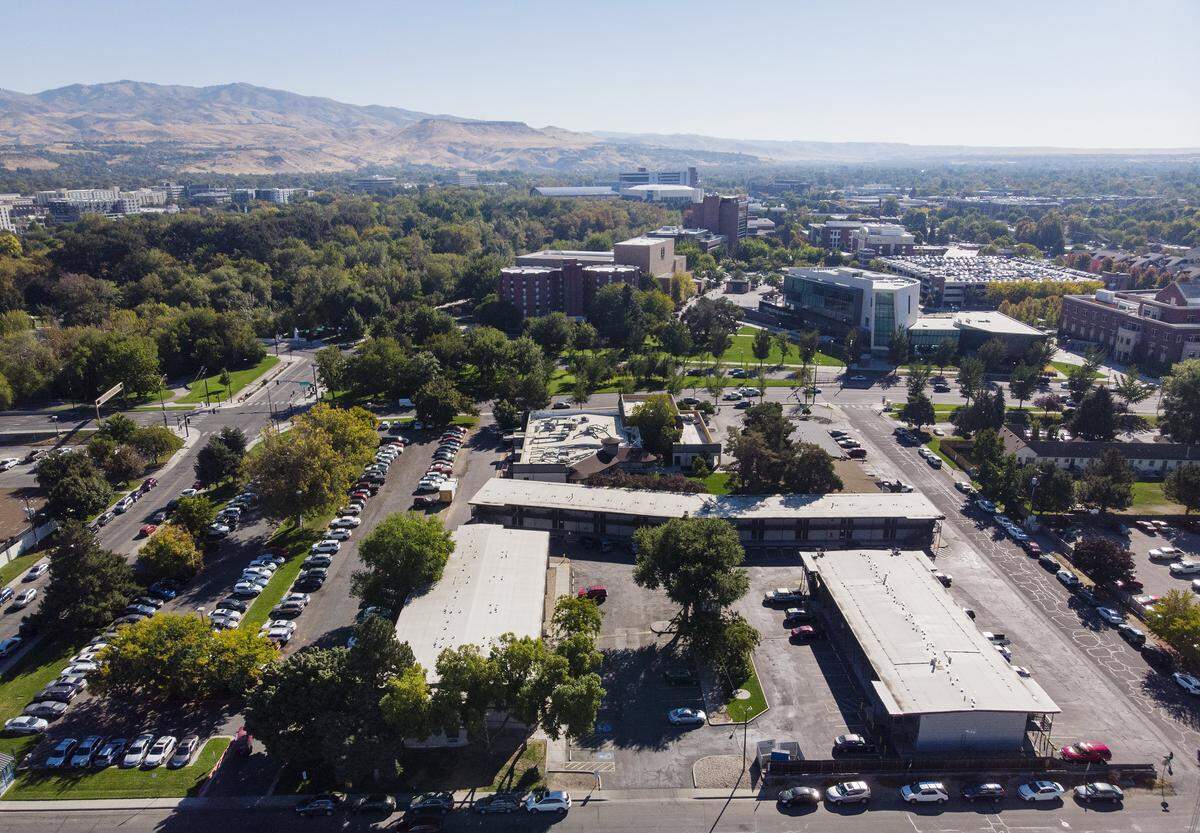 An apartment complex in the Lusk District of Boise at 855 W. Royal Boulevard, 1025 S. Capitol Boulevard and 1028 S. Lusk Street, pictured on Oct. 4, 2022.
