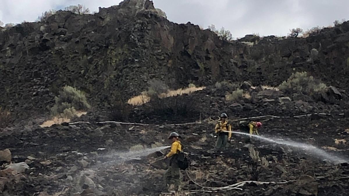 The Bureau of Land Management Boise District and other agencies responded to nine fires throughout the Treasure Valley early Friday. Fire crews respond to one of the fires near Idaho 21 on Friday, Aug. 5, 2022.