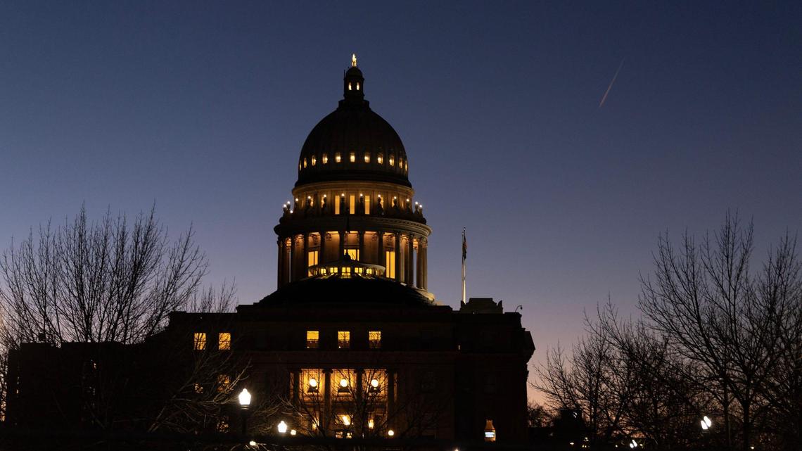 The Idaho State Capitol Building at dawn on Feb. 27, 2025.