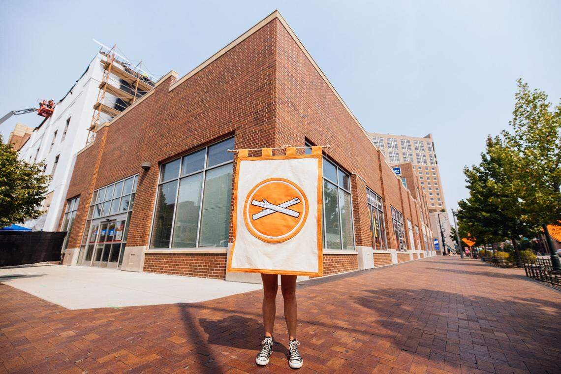 Treefort Music Hall is expected to open in this former Office Depot building in downtown Boise. That’s the Treefort logo on the banner.