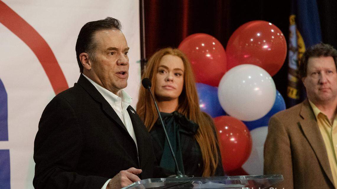 Rep. Russ Fulcher is shown at an election watch party in this 2022 file photo.