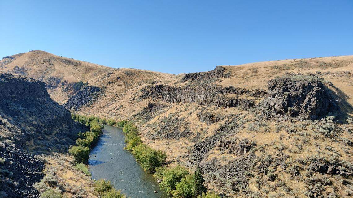 A section of the Blackfoot River Canyon on a small section of BLM land near Firth is shown on September 20, 2024.