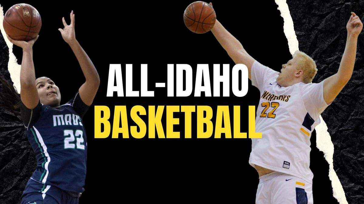 Mountain View’s Naya Ojukwu, left, and Meridian’s Brody Rowbury were voted the 5A All-Idaho basketball players of the years by the state’s coaches.