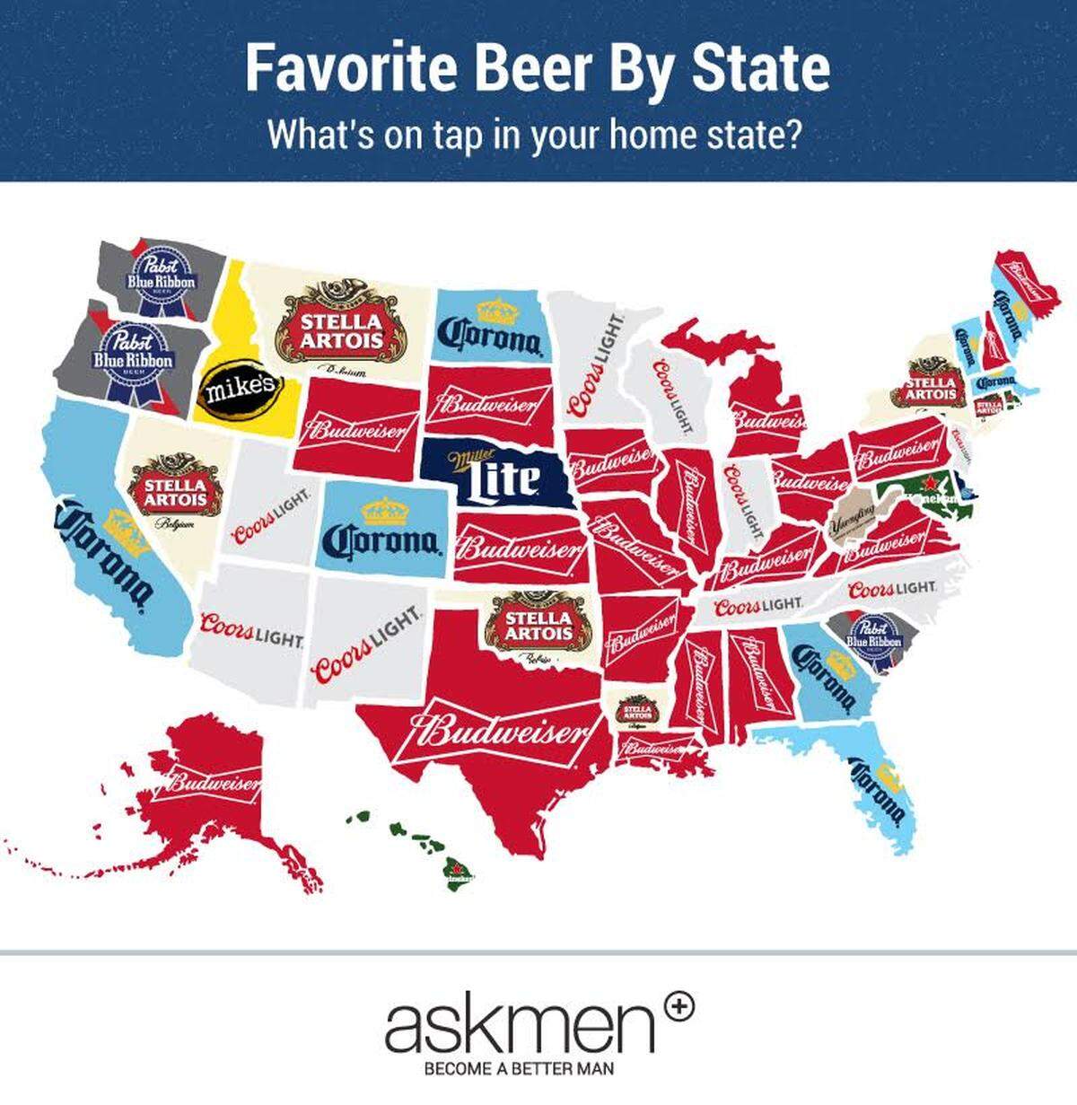 After surveying 1,000 men, this is the result from website AskMen.