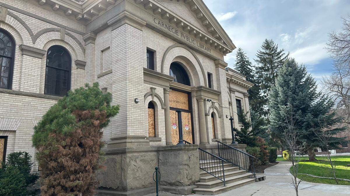 The front door and first-floor windows are boarded up on the Carnegie Public Library building at 815 Washington St. in Boise. It’s been three years since Idaho legislators approved funding to buy the historic building that dates to 1904, but the deal hasn’t been finalized yet.