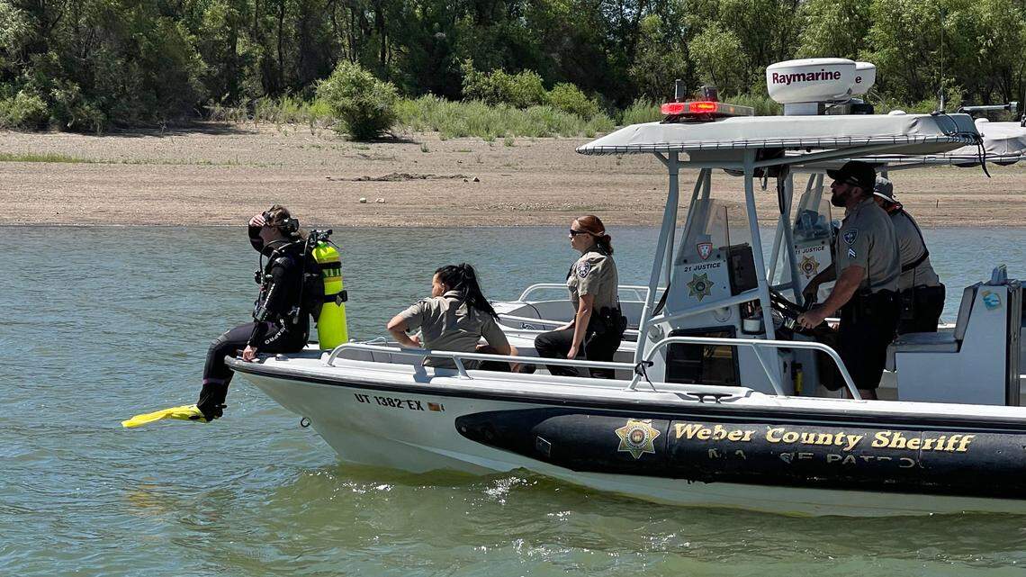 Divers search for a 37-year-old man who drowned Sunday while swimming out to his son on Pineview Reservoir in Utah. A couple from Arizona also drowned in a separate incident Sunday on Deer Creek Reservoir in Utah.