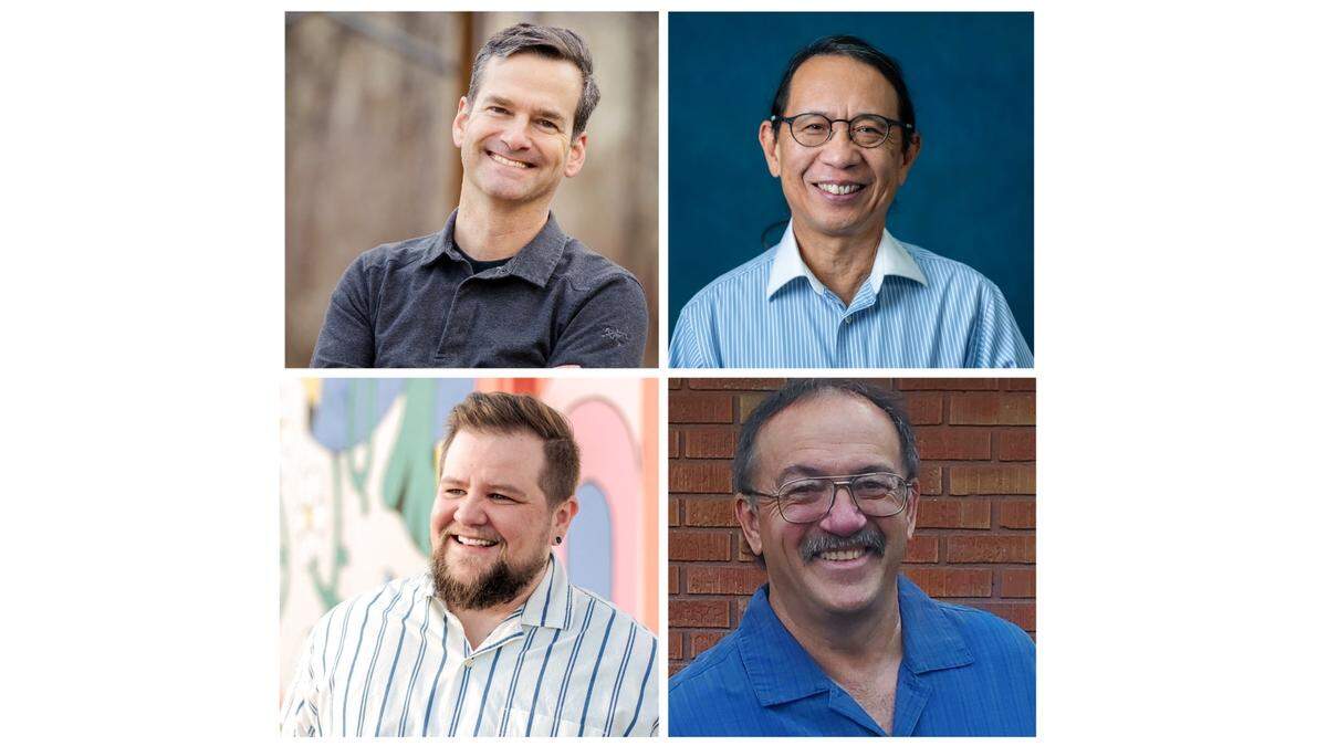 2024 Democratic primary election candidates for House seat 16B, clockwise from top left: incumbent Todd Achilles, Dr. Jon Chu, Wayne Richey and Nikson Mathews.