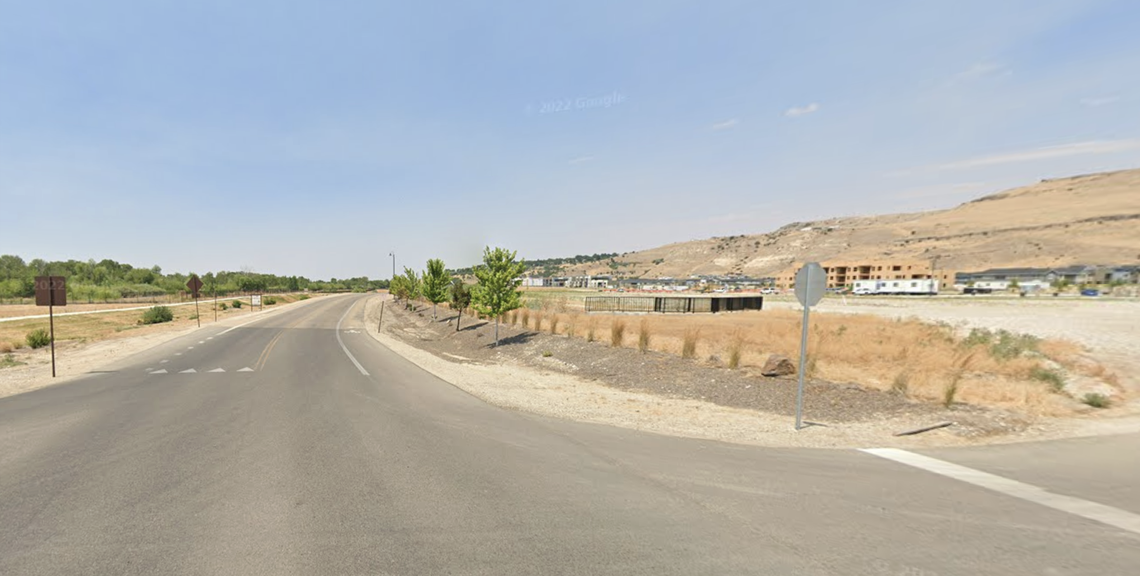 A Google Street View image of the intersection of South Millbrook Way and East Warm Springs Avenue in Boise, where a man died in a fatal crash in 2024. 