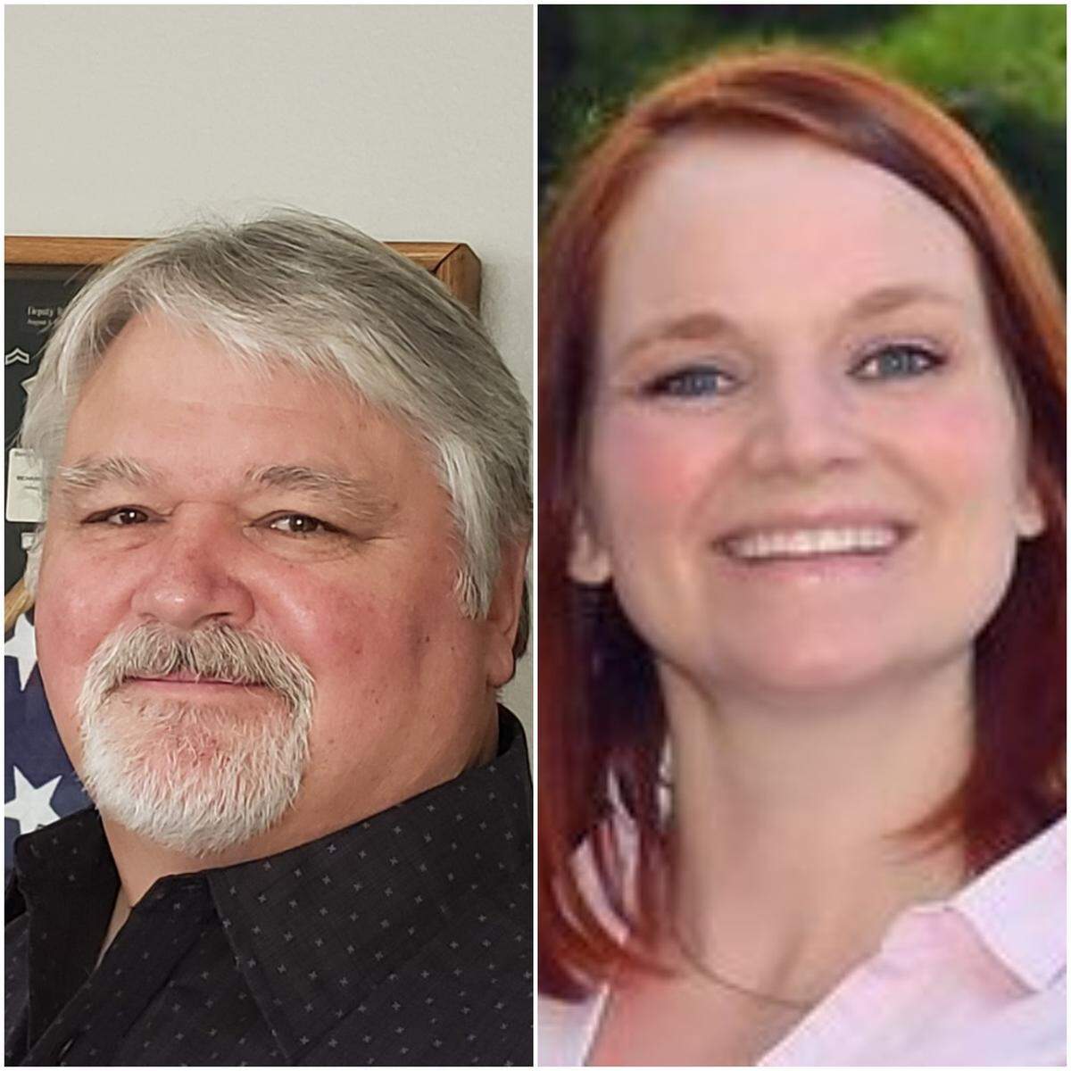 The two Republican candidates for Ada County Coroner, Rich Riffle (left) and Cheri Durst.