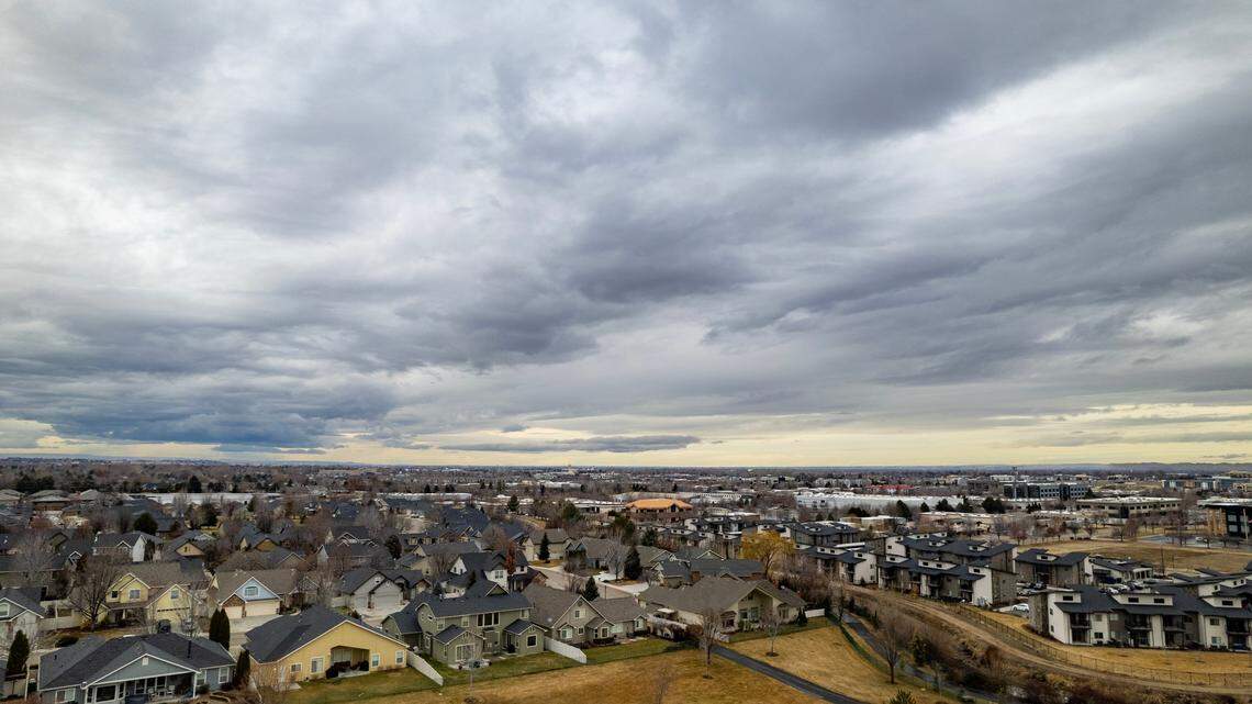 Rain clouds cover the sky in Meridian on Feb. 1.