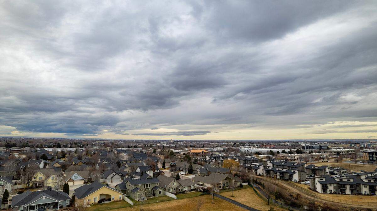 Rain clouds cover the sky in Meridian, Feb. 1, 2025.
