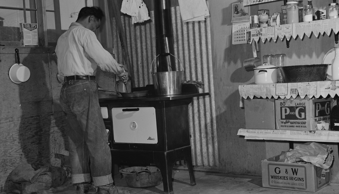 Pastor Daniel Ozuna remembers his mother cooking on at the small wooden stove ike the one this resident used that was in the barracks.