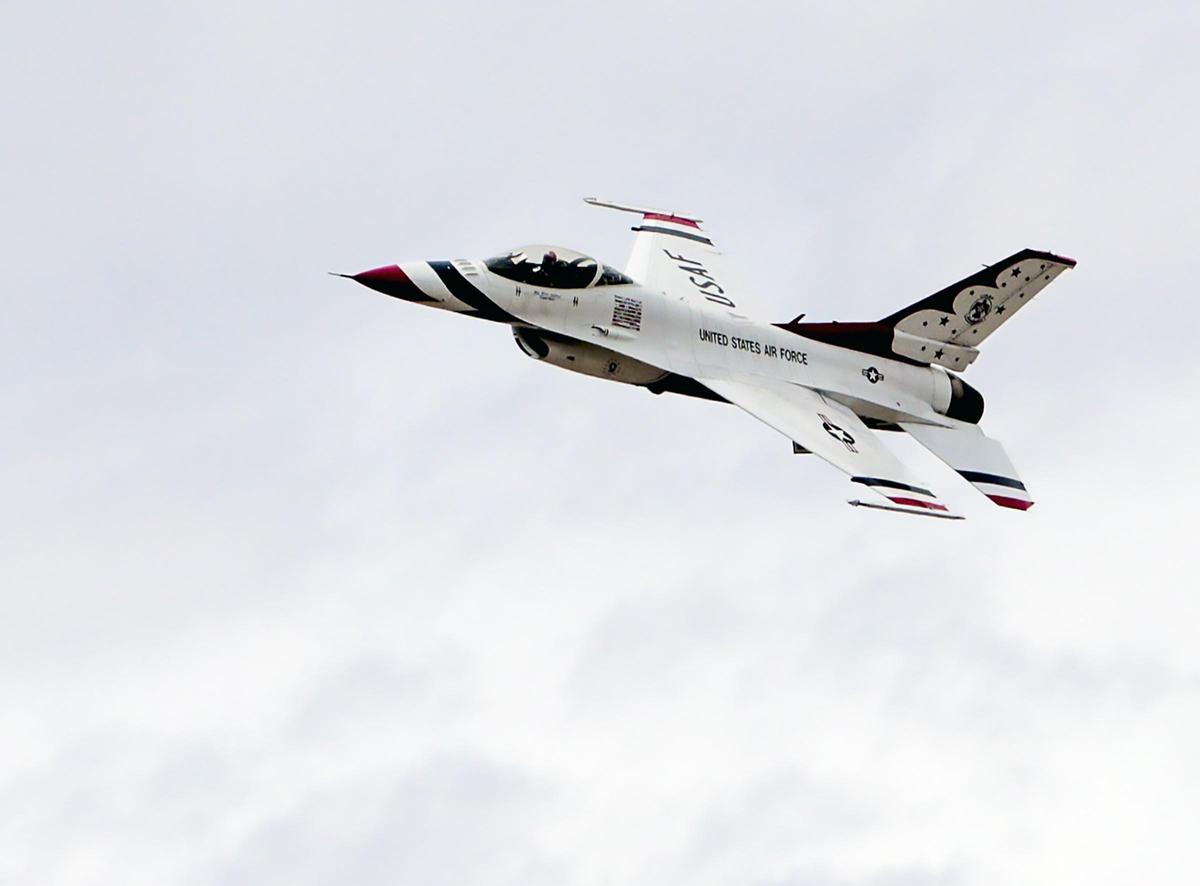 Thunderbird F-16's will show some of their precision flying skills at the Mountain Home Gunfighter Skies Air Show.