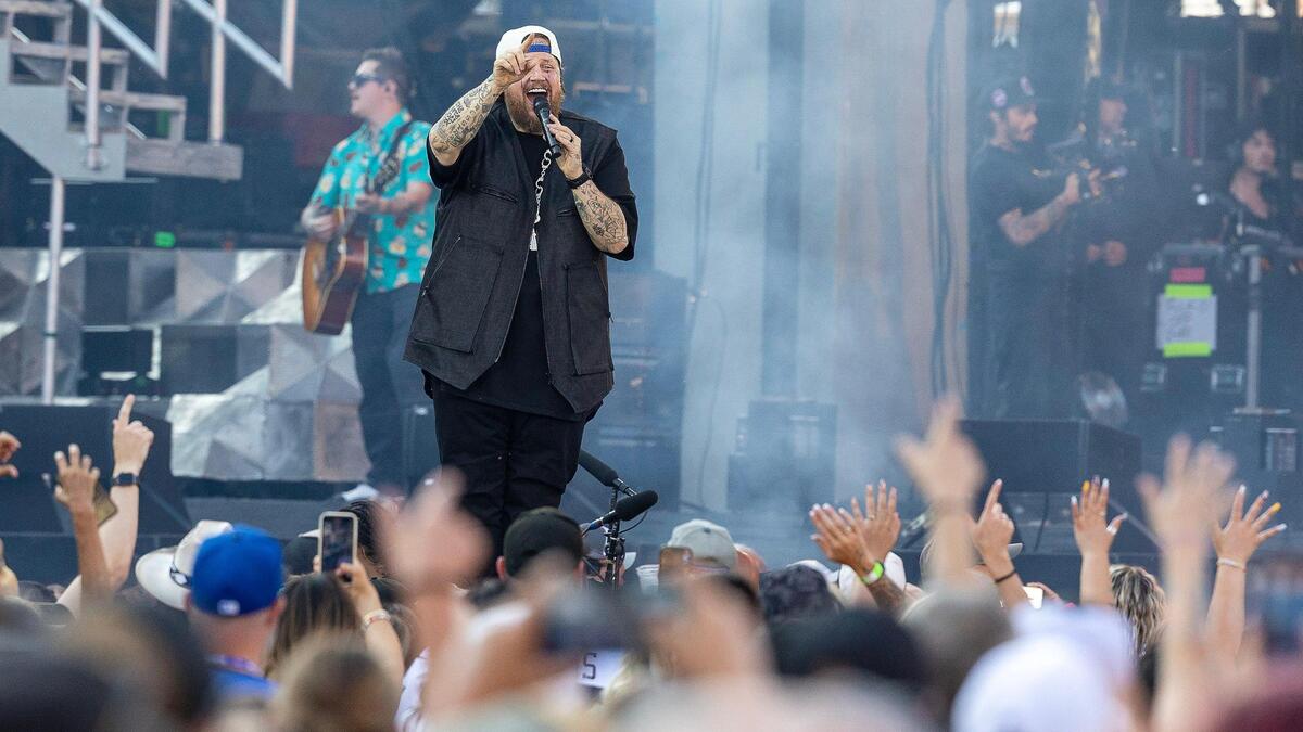 Jelly Roll performs during Post Malone’s Big Ass Stadium Tour stop in Idaho at Boise State’s Albertsons Stadium Tuesday, June 24, 2025..