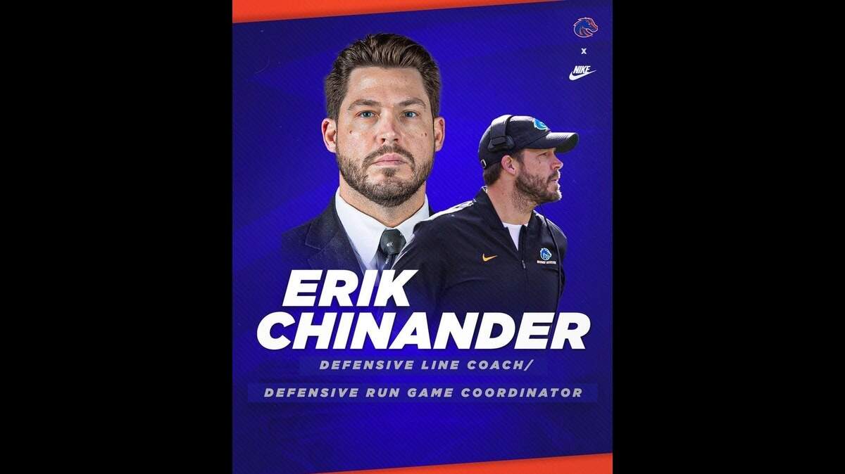 Erik Chinander has been named the defensive line coach and defensive run game coordinator for the Boise State football team.