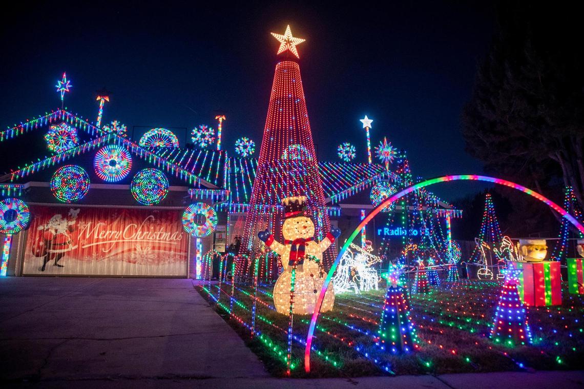 The Christmas light display at the Debolt house runs in a half-hour show from 5:30 to 10 p.m., or 11 p.m. on Fridays and Saturdays, until Jan. 2.