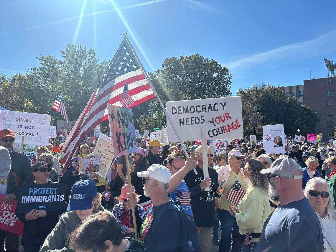 Peron Rally Thousands rally at Idaho state Capitol for 'No Kings' rally | Idaho ...