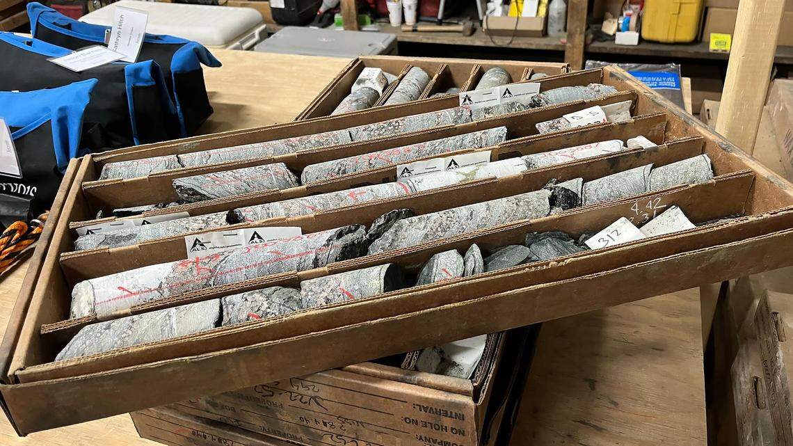 Samples of ore, pictured here at Jervois’ U.S. headquarters in Salmon, are analyzed to gather information about the geology of the company’s deposits.