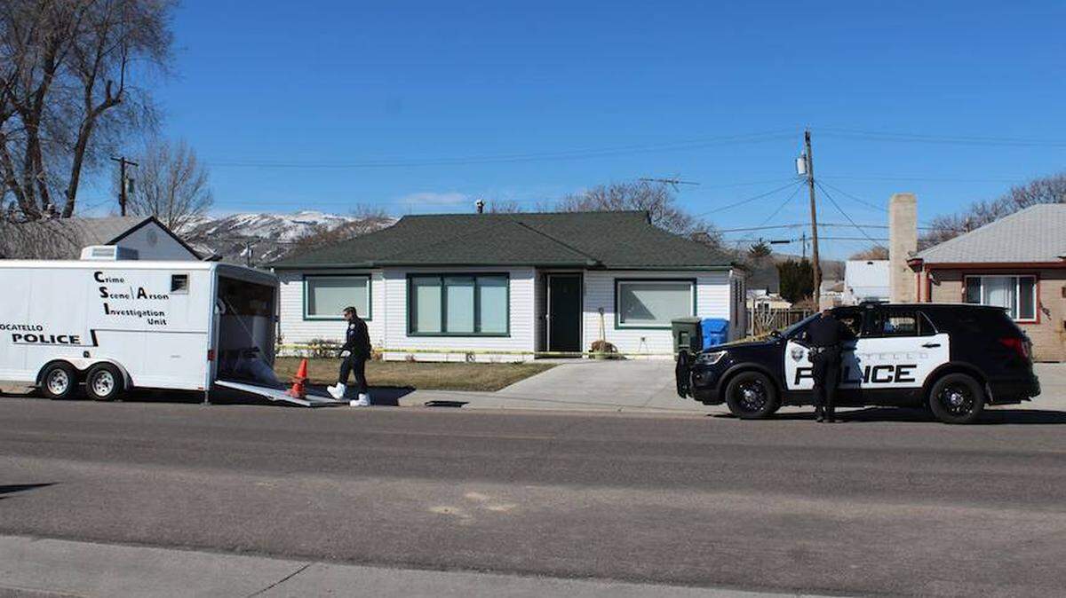 Pocatello police investigate a possible homicide scene on McKinley Avenue on Wednesday. Officials said an adult was found dead in the home on Tuesday evening.