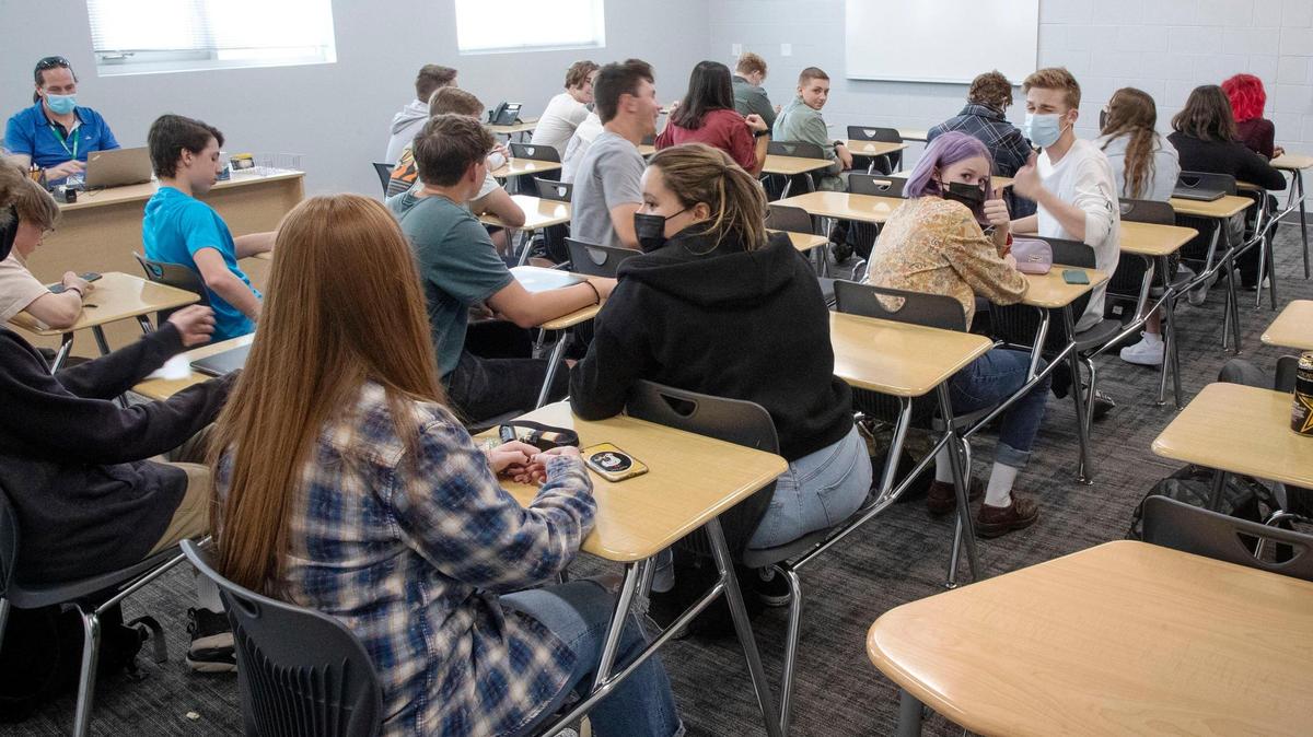 Students at Owyhee High School in the West Ada School District in Meridian. The district quietly removed 10 challenged books off library shelves.