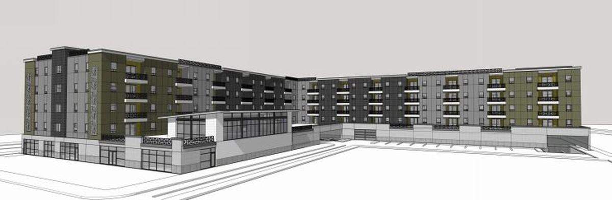 An architect’s rendering of the Cole-Denton Apartments.