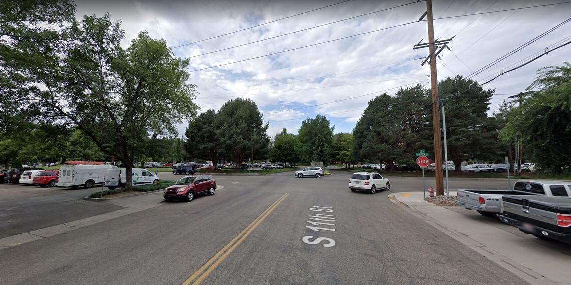 This Google Street View image shows the south end of 11th Street where it meets River Street. The proposed 11th Street Bikeway would not extend across River Street to the Greenbelt on the south side of the Forest River Office Park, at least not for several years. The office park’s entrance is straight ahead.
