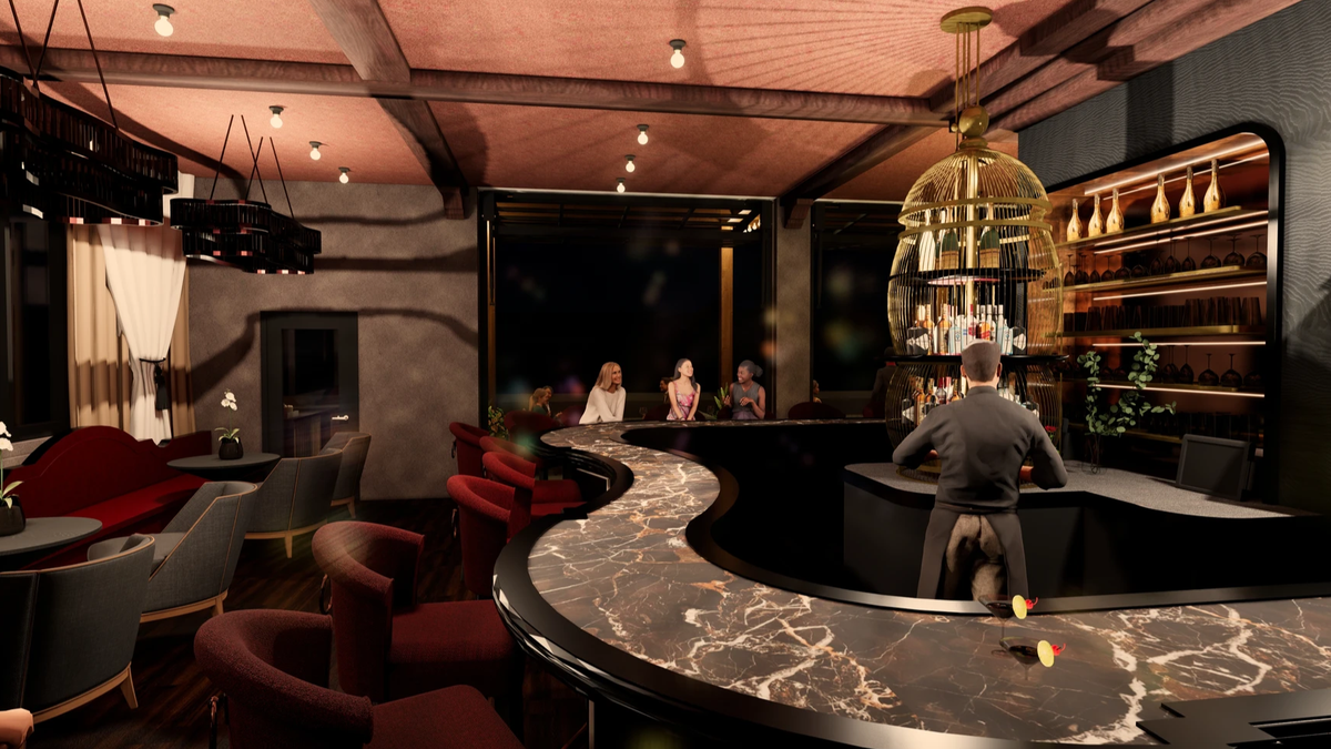Developers are planning to include a bar on the Hotel Renegade’s roof called The Highlander, shown in this rendering.
