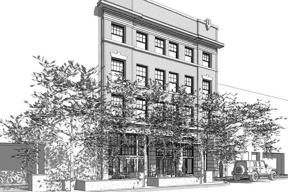 The exterior of the Averyl Building will be restored to match how it looked in 1910. Changes were made to the building in the 1970s.