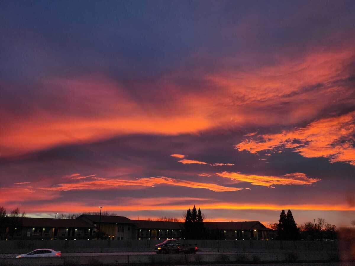 A colorful sunset envelops Boise.