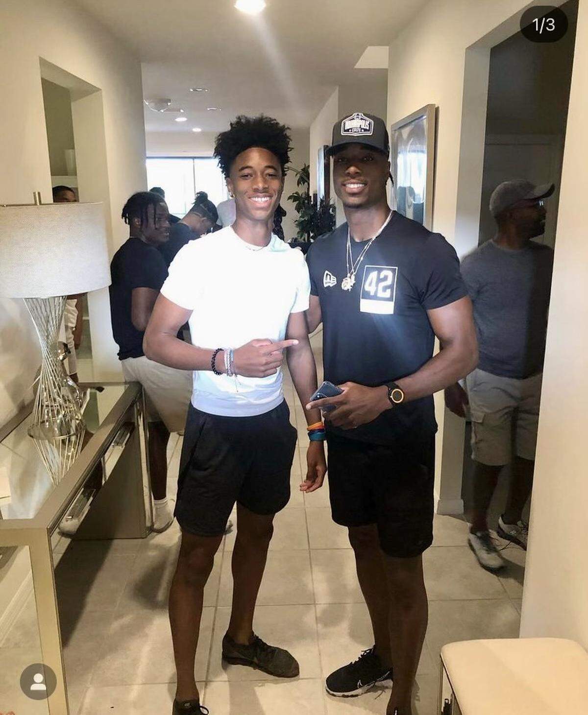 Boise State recruit Prince Strachan’s brother, Michael (right), was picked in the seventh round of the 2021 NFL Draft by the Indianapolis Colts.