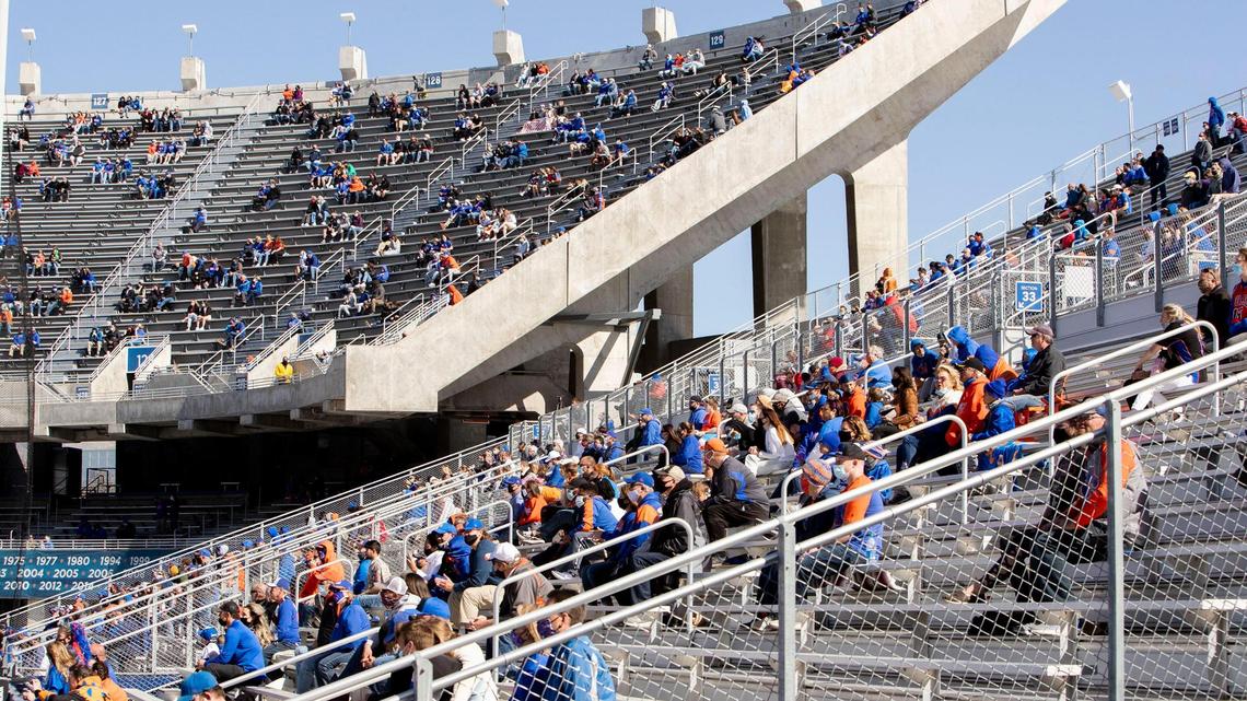 Boise State showcased its football team with the annual spring game on in front of 5,000 fans at Albertsons Stadium Saturday, April 10, 2021 in Boise.