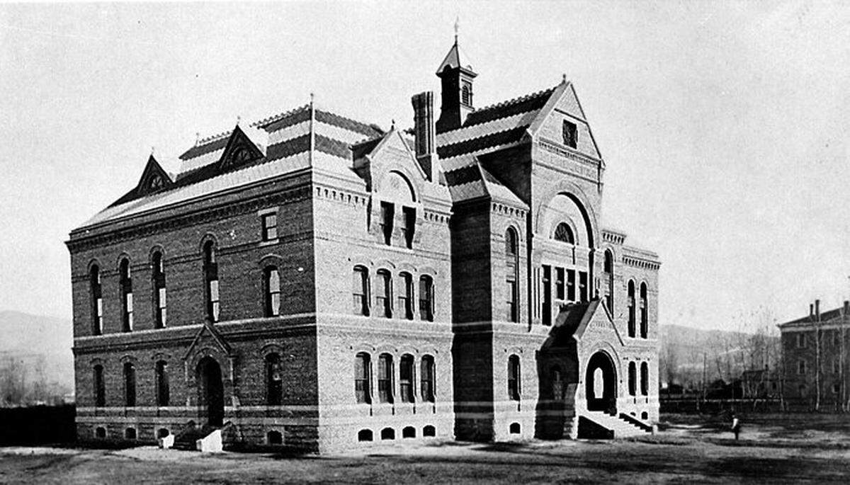 One of the biggest controversies of Idaho history was the move of the capital from Lewiston to Boise. This is the Idaho Territorial Capitol shortly after its completion in Boise in 1886. It was located on Jefferson Street between 6th and 7th. The red brick building was replaced by the current statehouse in 1912.