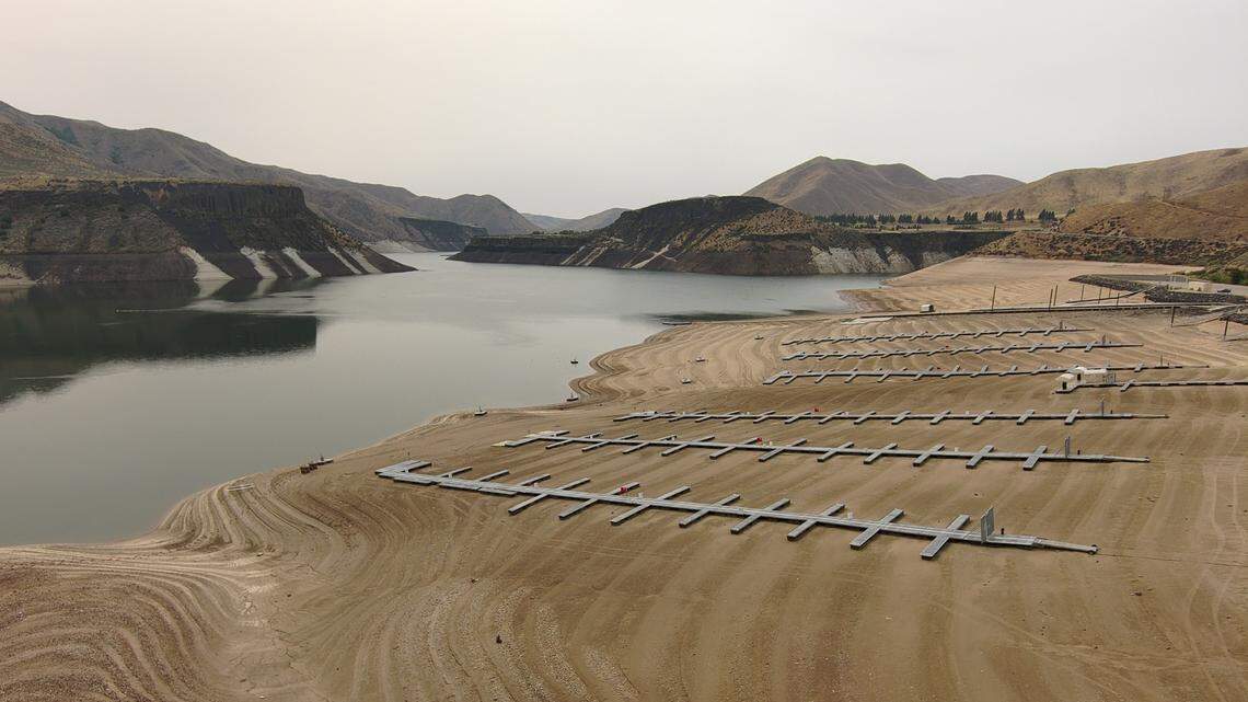 Low precipitation and a hot summer led to low-water conditions at many local fisheries, including Lucky Peak Reservoir northeast of Boise, in 2021. Experts say 2022 will likely be another drought year.