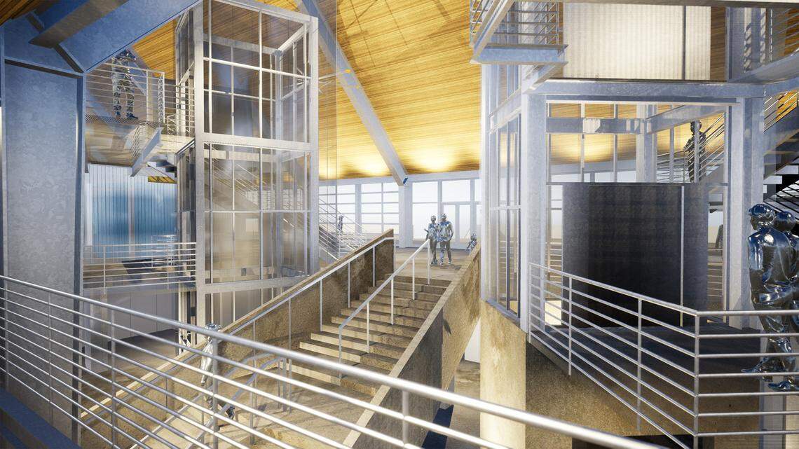 The Crystal Barn will have glass elements like glass elevators.