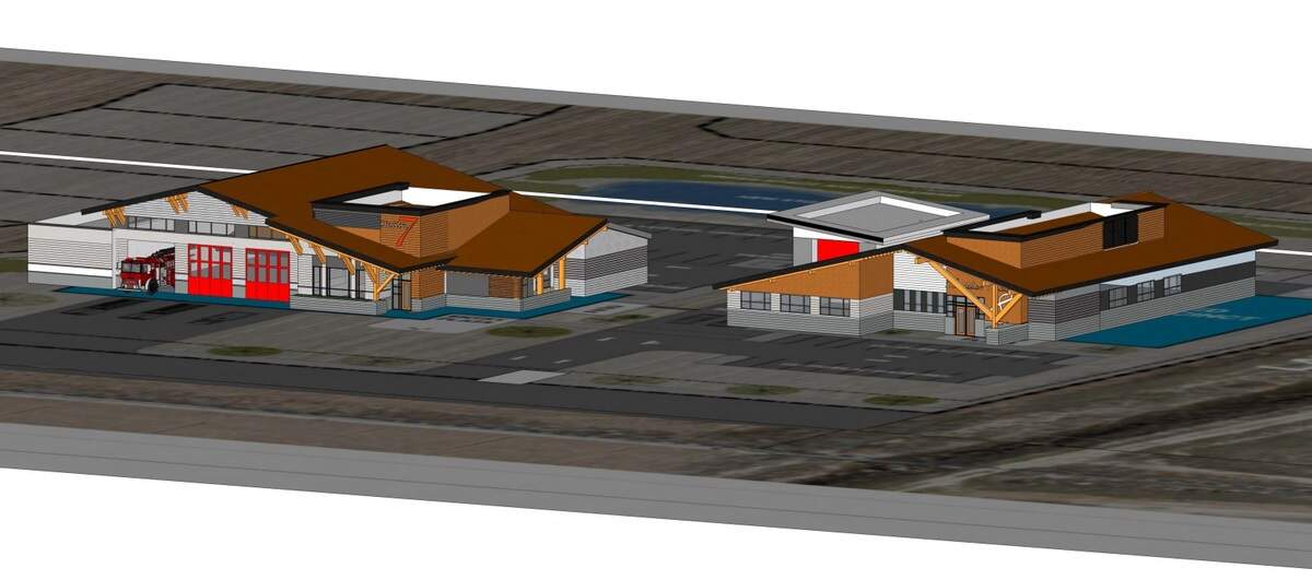 Renderings show plans for a fire station and a police substation to be built side-by-side on Lake Hazel Road in Meridian.