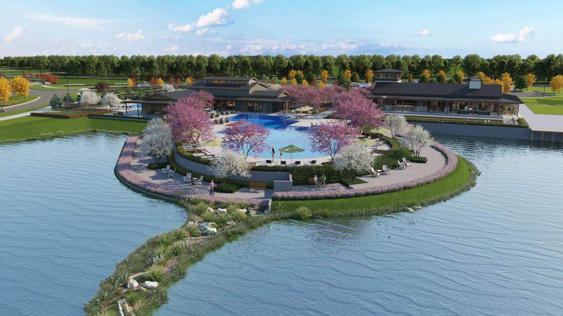 Shea Homes plans to build a pool surrounded by water features.
